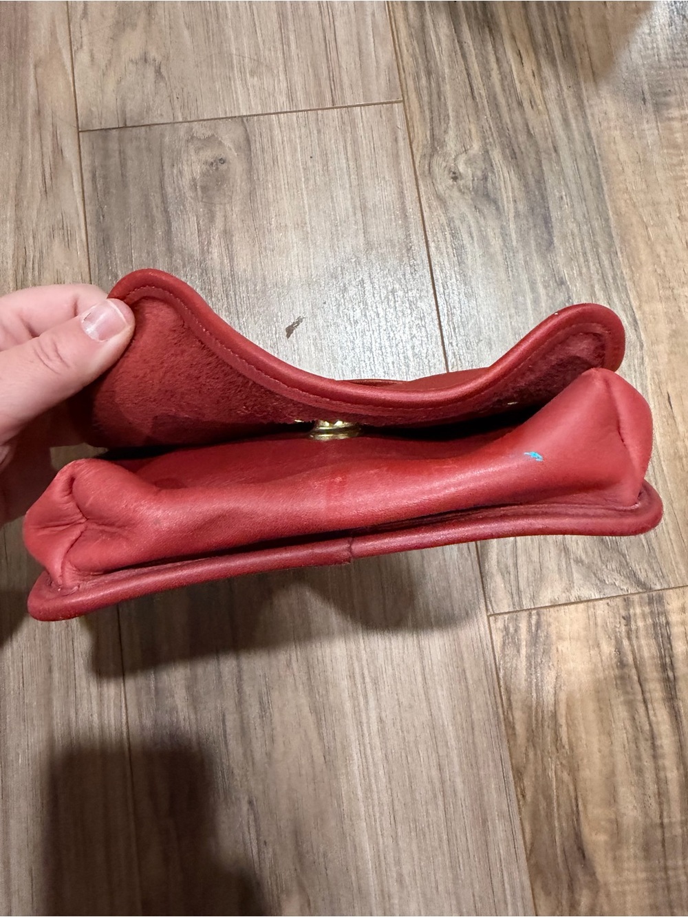 Rare Vintage Coach purse rare Turn Lock Crossbody Red Leather Old Coach - Picture 3 of 6